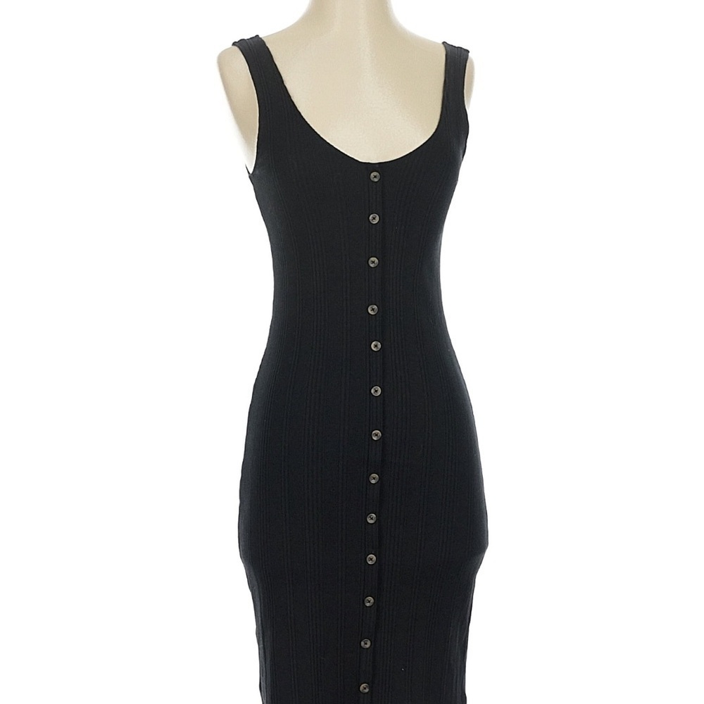 American Eagle Outfitters Black Midi Tank Backless Dress w Buttons. Sexy! Size M - Picture 2 of 3